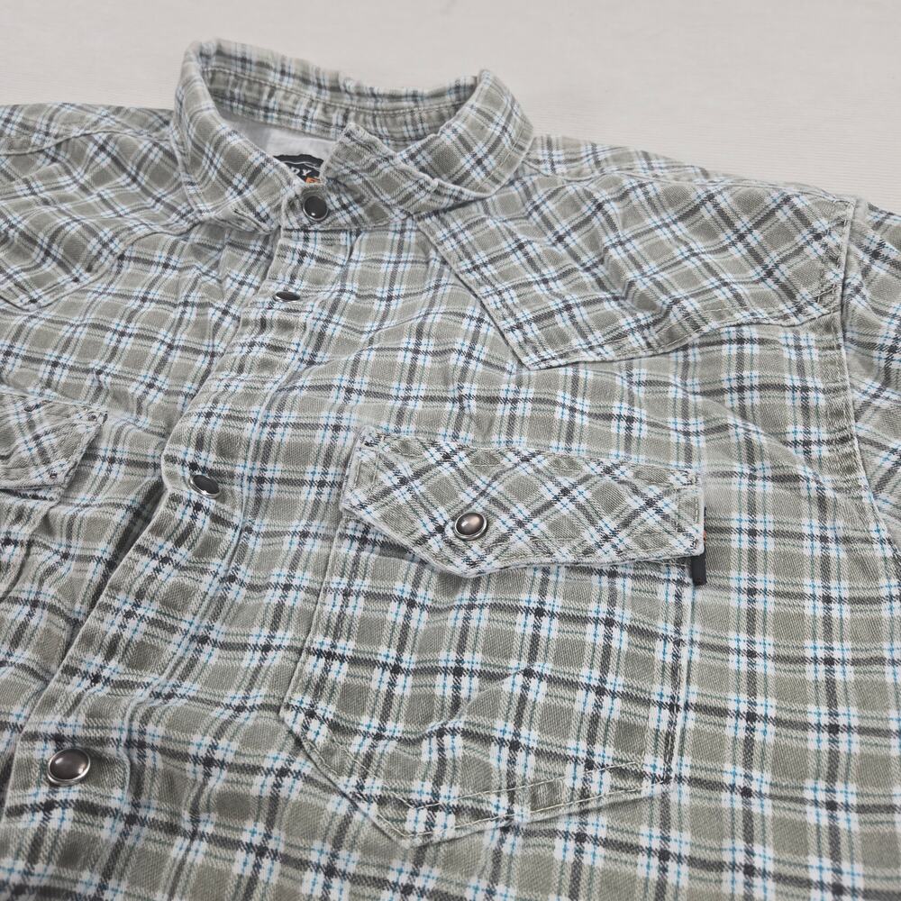 Cody James Flame Resistant Pearl Snap Plaid Long Sleeve Shirt Men's Size XL